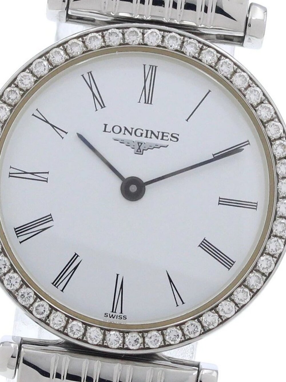 LONGINES Grand classic L4.241.0 Diamond Bezel white Dial Quartz Ladies_961306